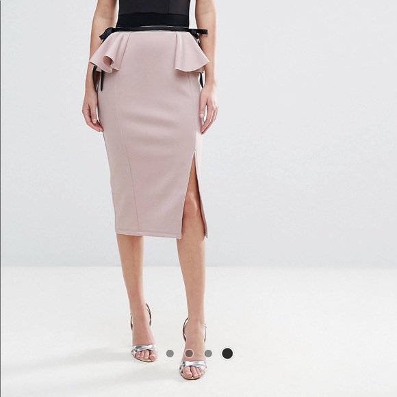 ASOS Scuba Pencil Skirt with Peplum side detail - Picture 1 of 3